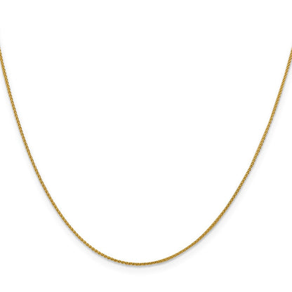 18K Gelbgold 1mm Diamantiert Ährenkette mit Federring Verschluss Halskette
