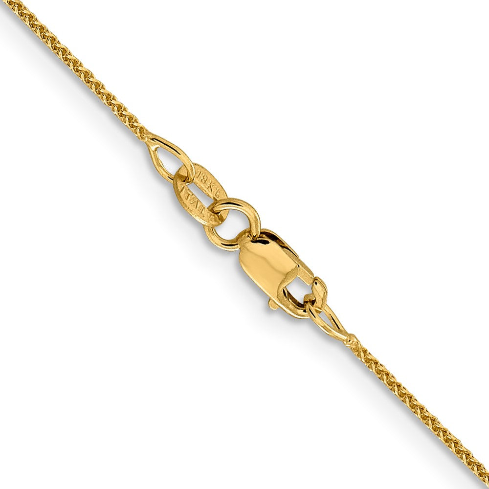18K Gelbgold 1mm Diamantiert Ährenkette mit Federring Verschluss Halskette
