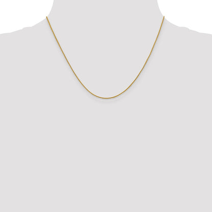 18K Gelbgold 1mm Diamantiert Ährenkette mit Federring Verschluss Halskette