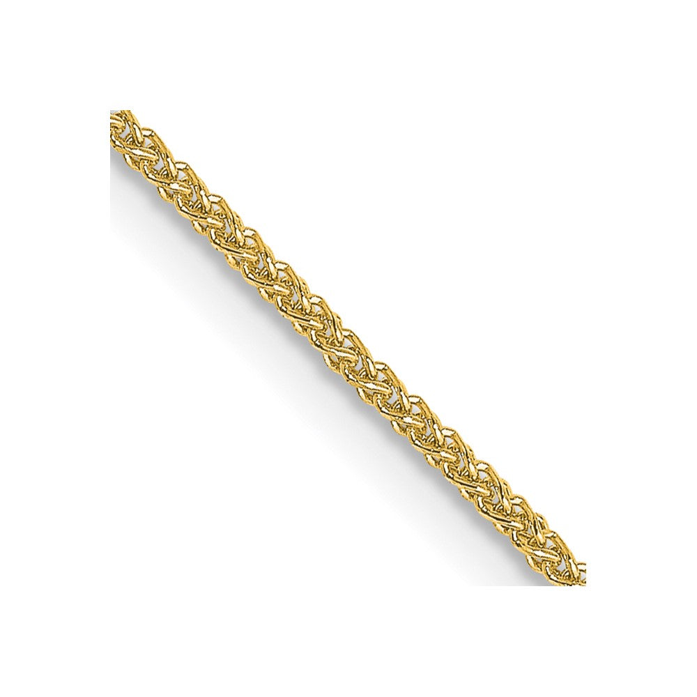 18K Gelbgold 1mm Diamantiert Ährenkette mit Federring Verschluss Halskette