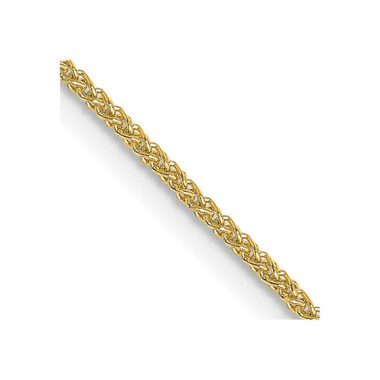 18K Gelbgold 1mm Diamantiert Ährenkette mit Federring Verschluss Halskette