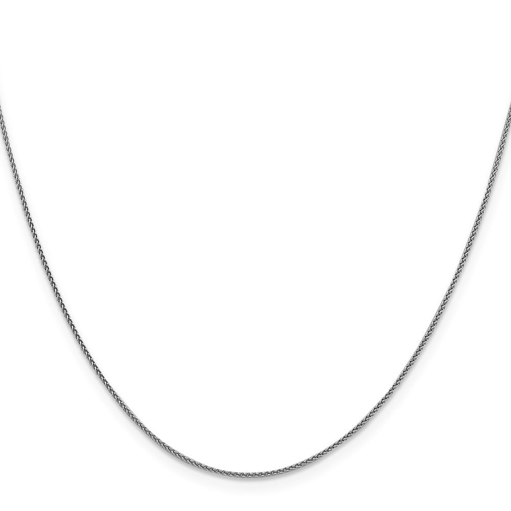 18K Weißgold 1mm Diamantiert Ährenkette mit Federring Verschluss Halskette