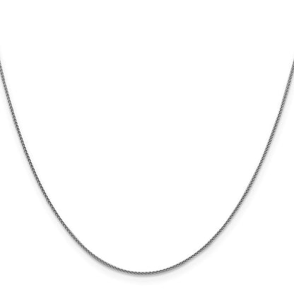 18K Weißgold 1mm Diamantiert Ährenkette mit Federring Verschluss Halskette