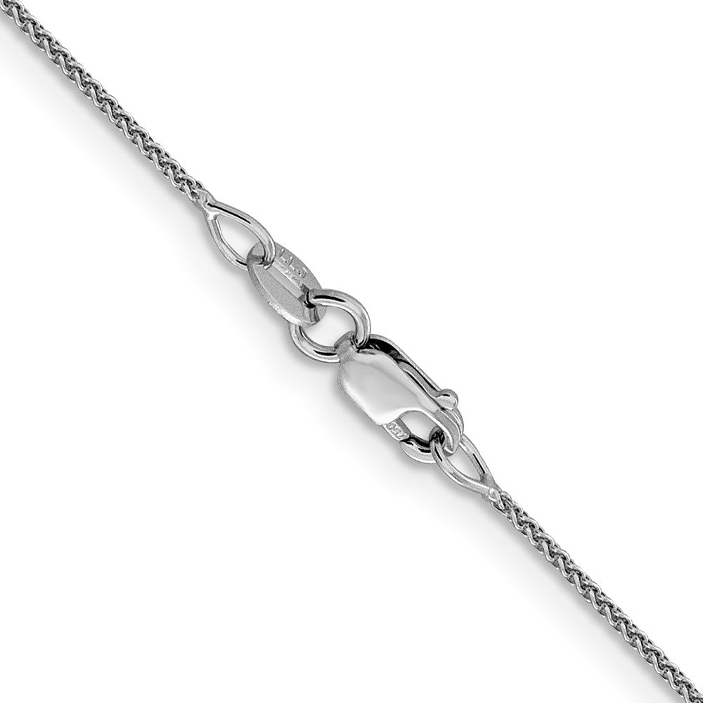 18K Weißgold 1mm Diamantiert Ährenkette mit Federring Verschluss Halskette