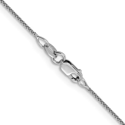 18K Weißgold 1mm Diamantiert Ährenkette mit Federring Verschluss Halskette
