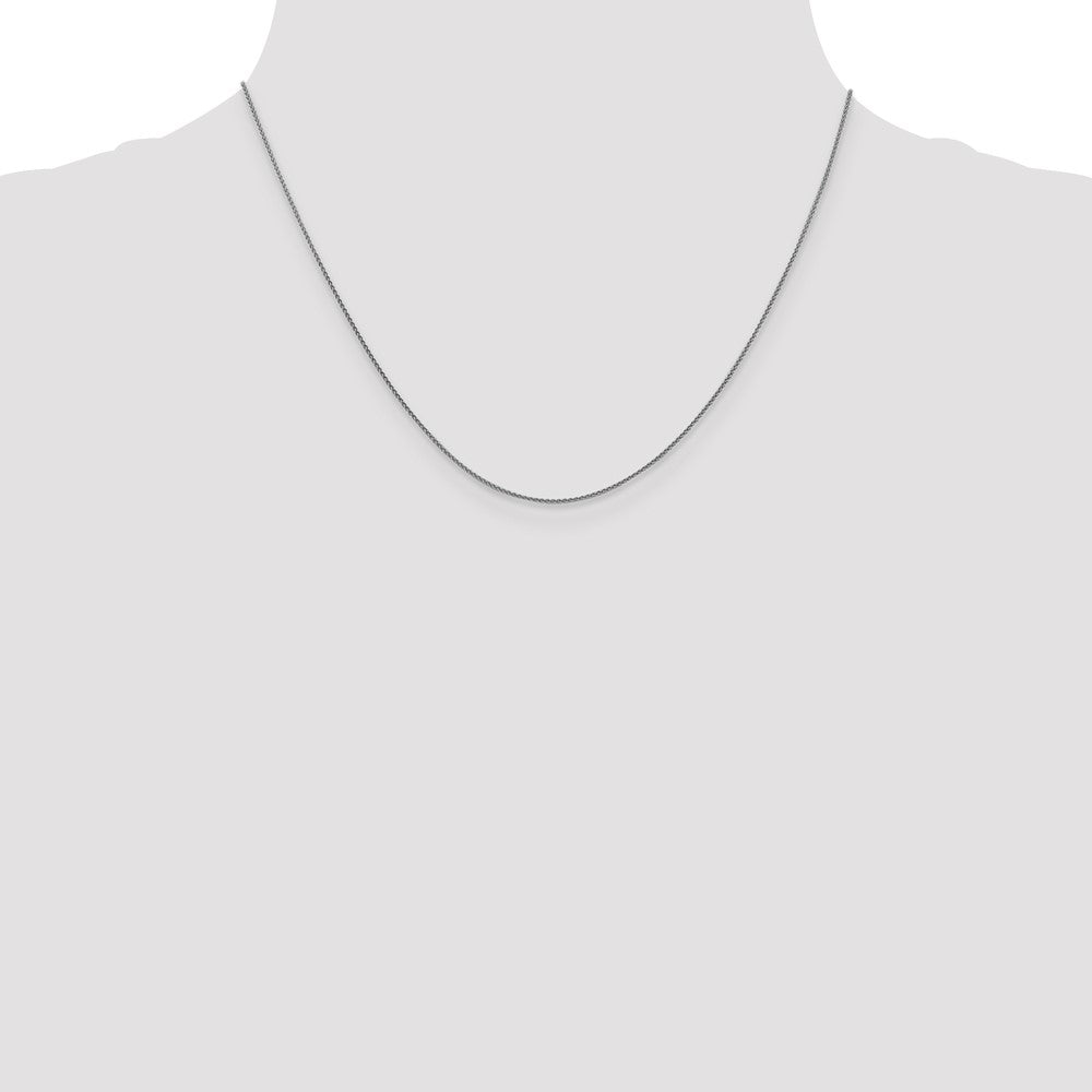 18K Weißgold 1mm Diamantiert Ährenkette mit Federring Verschluss Halskette