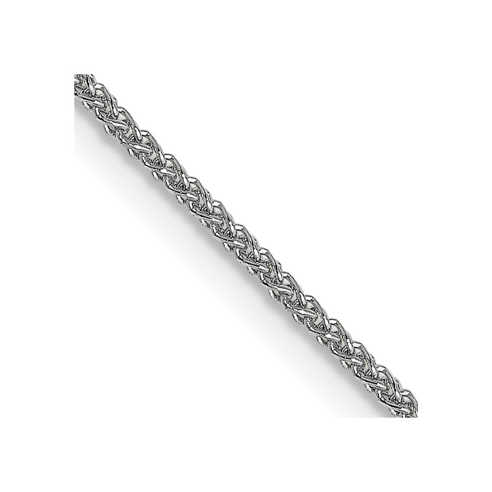 18K Weißgold 1mm Diamantiert Ährenkette mit Federring Verschluss Halskette
