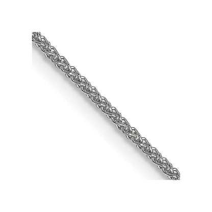 18K Weißgold 1mm Diamantiert Ährenkette mit Federring Verschluss Halskette