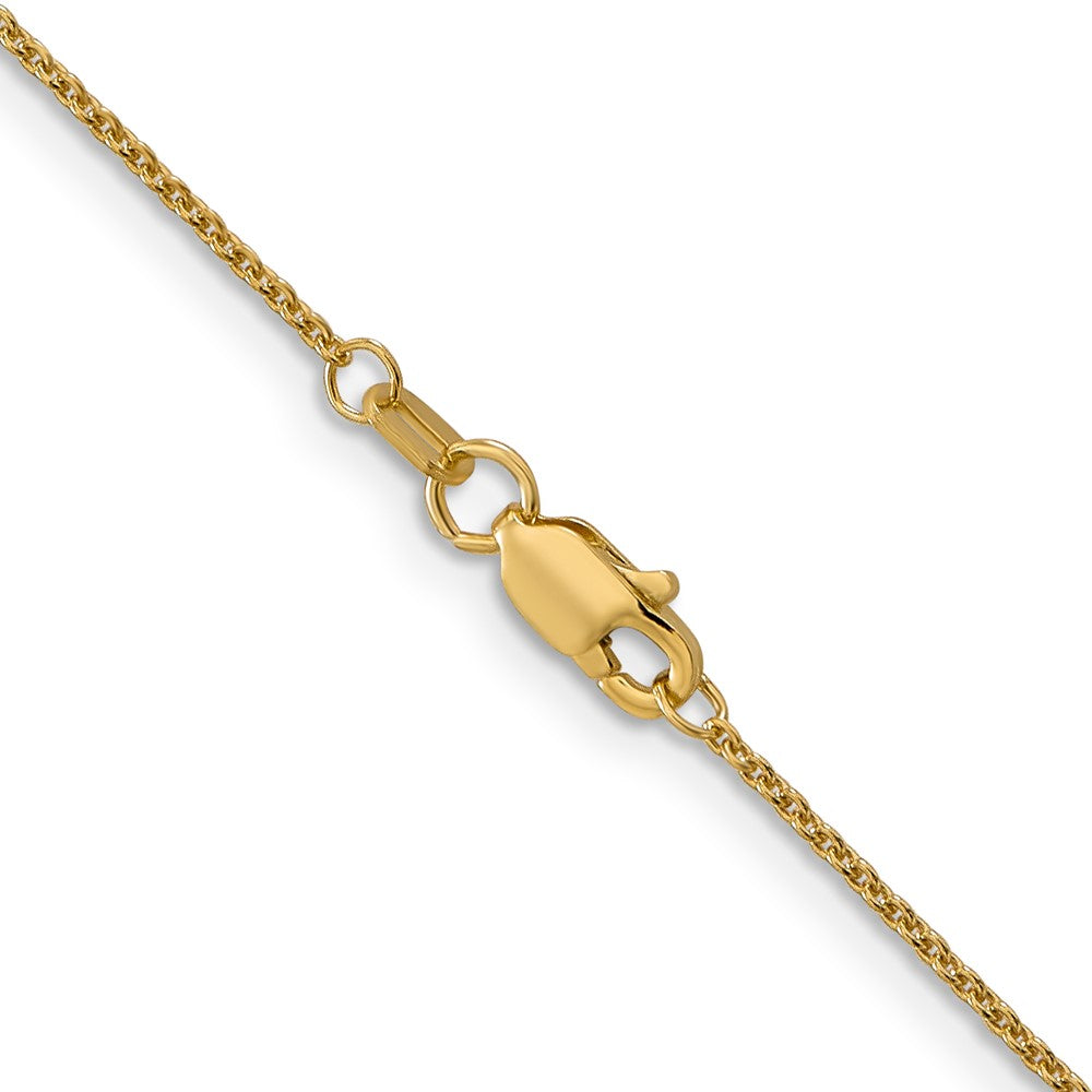 18K Gelbgold 1.15mm Diamantiert Ankerkette mit Fantasie Karabinerverschluss Halskette
