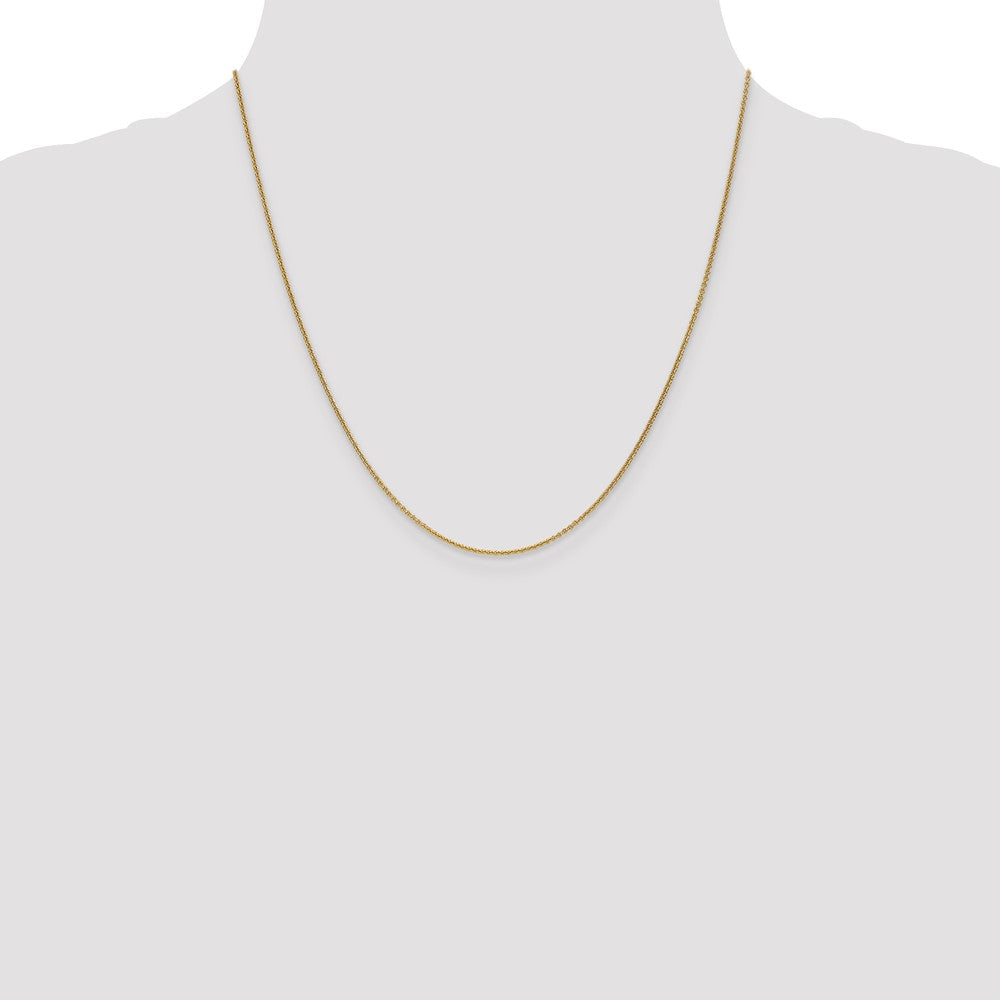 18K Gelbgold 1.15mm Diamantiert Ankerkette mit Fantasie Karabinerverschluss Halskette
