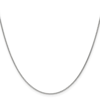 18K Weißgold 1.15mm Diamantiert Ankerkette mit Fantasie Karabinerverschluss Halskette