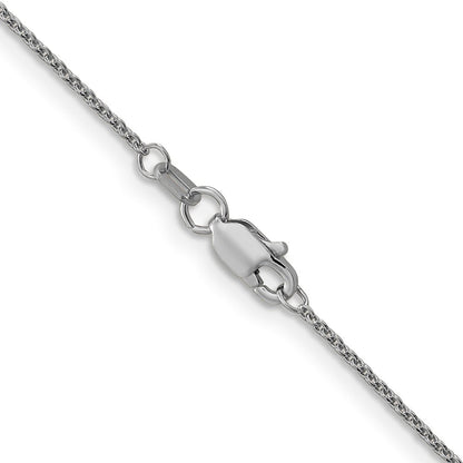 18K Weißgold 1.15mm Diamantiert Ankerkette mit Fantasie Karabinerverschluss Halskette