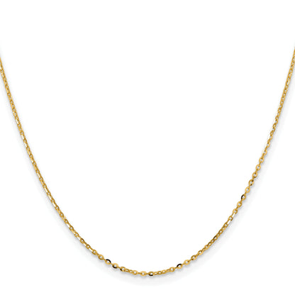 18K Gelbgold 1.5mm Diamantiert Ankerkette Halskette