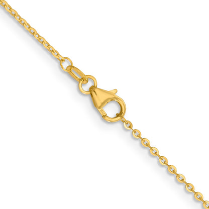 18K Gelbgold 1.5mm Diamantiert Ankerkette Halskette