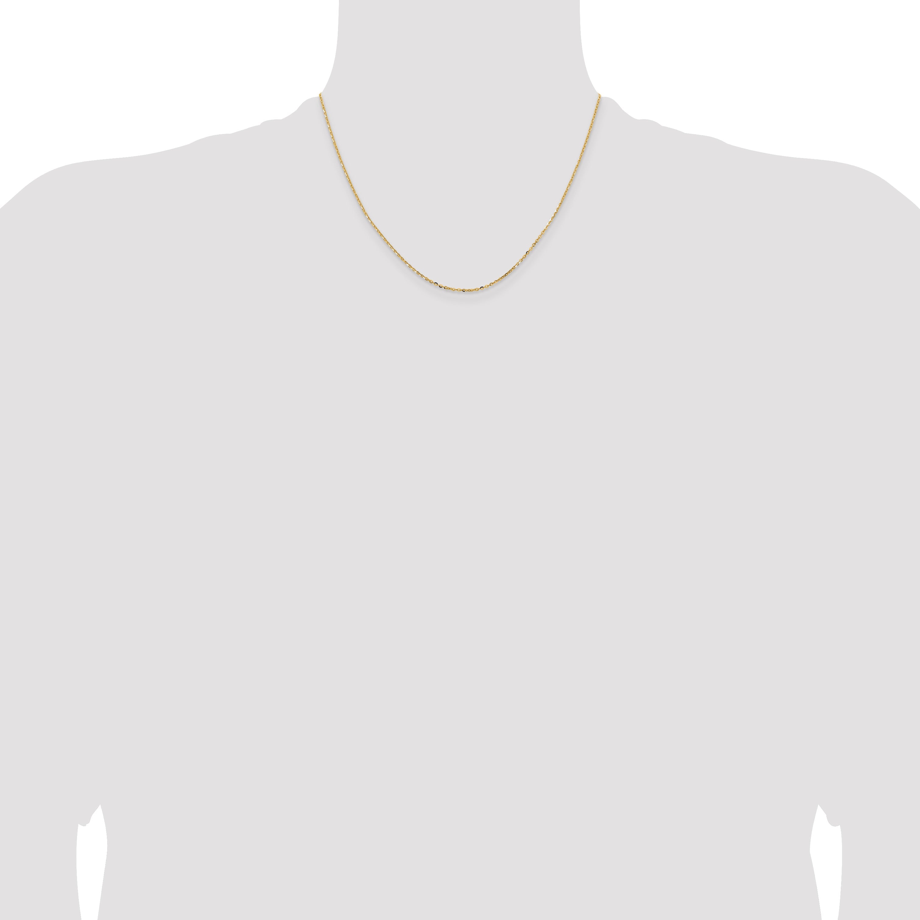 18K Gelbgold 1.5mm Diamantiert Ankerkette Halskette