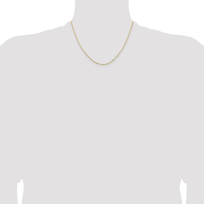 18K Gelbgold 1.5mm Diamantiert Ankerkette Halskette