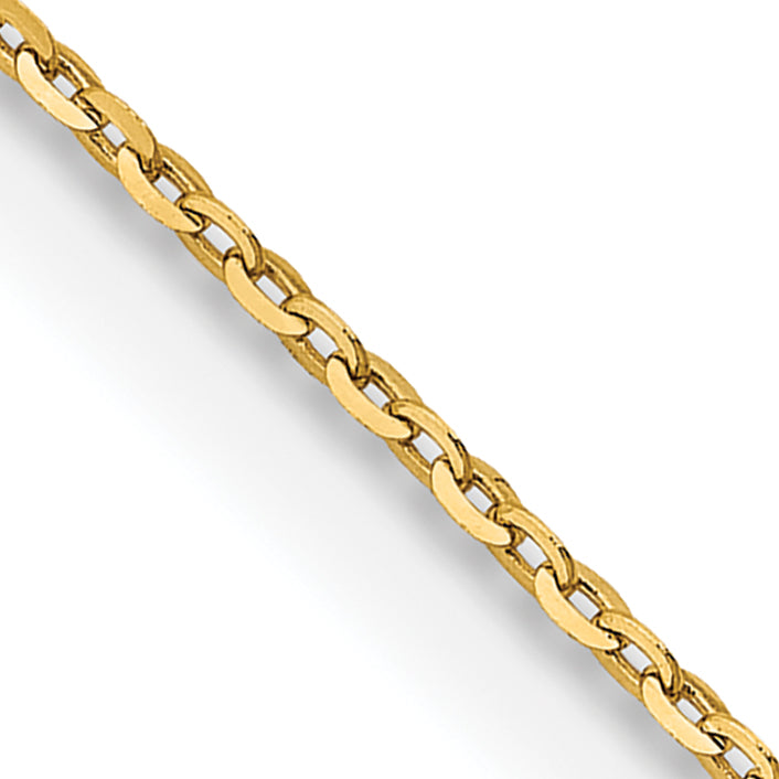 18K Gelbgold 1.5mm Diamantiert Ankerkette Halskette
