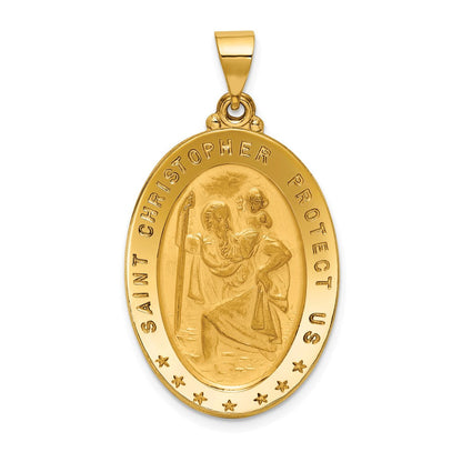 18K Gelbgold Saint Christopher Medaille Anhänger