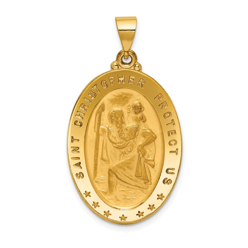 18K Gelbgold Saint Christopher Medaille Anhänger