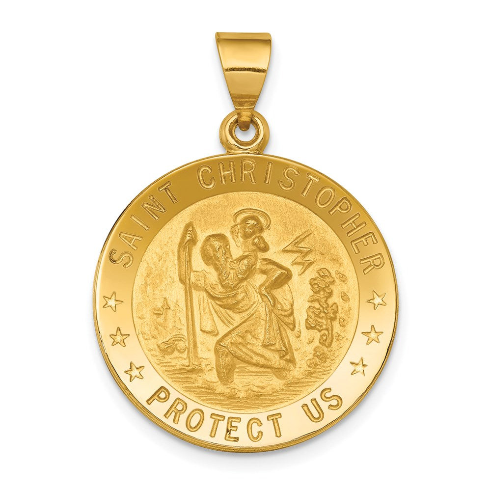18K Gelbgold Saint Christopher Medaille Anhänger