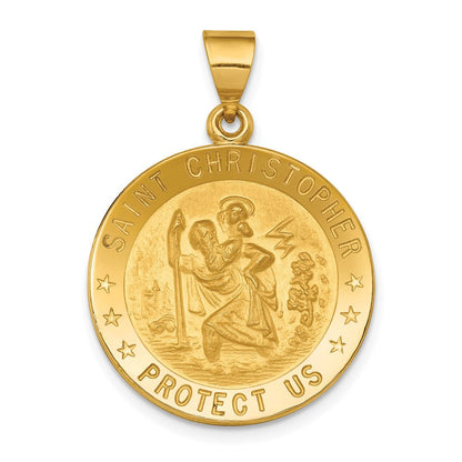 18K Gelbgold Saint Christopher Medaille Anhänger