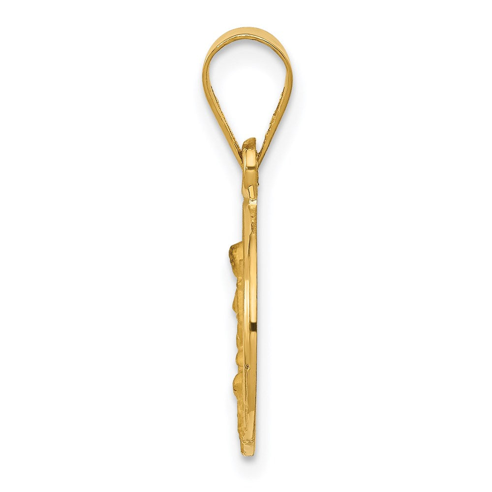 18K Gelbgold Schutzengel Engel Medaille Anhänger