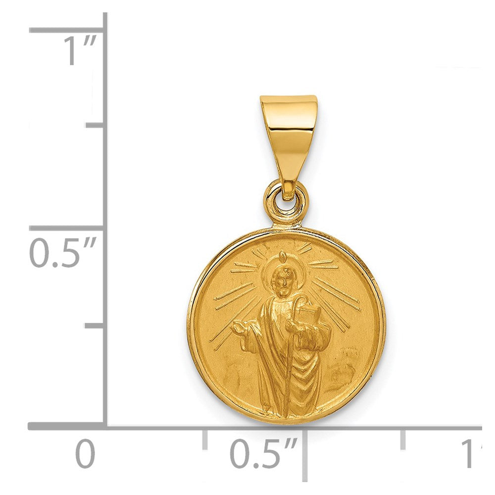 18K Gelbgold Saint Jude Thaddeus Medaille Anhänger