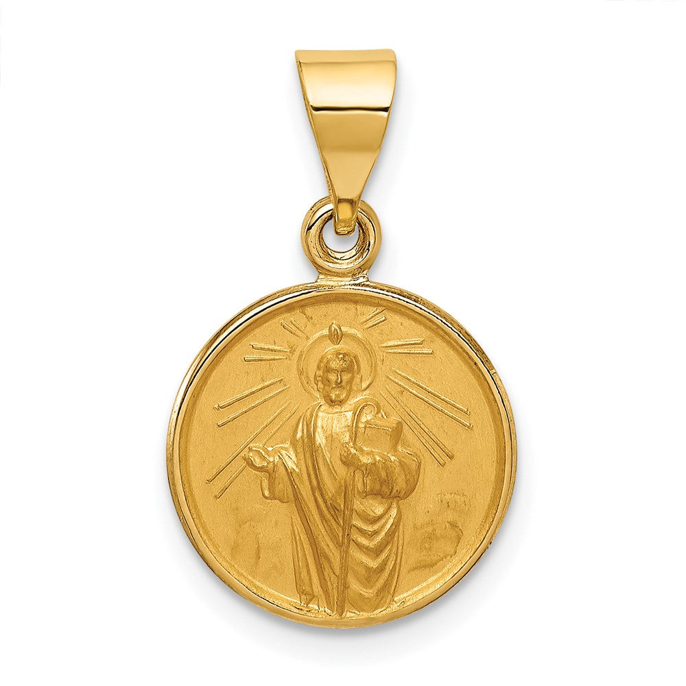 18K Gelbgold Saint Jude Thaddeus Medaille Anhänger