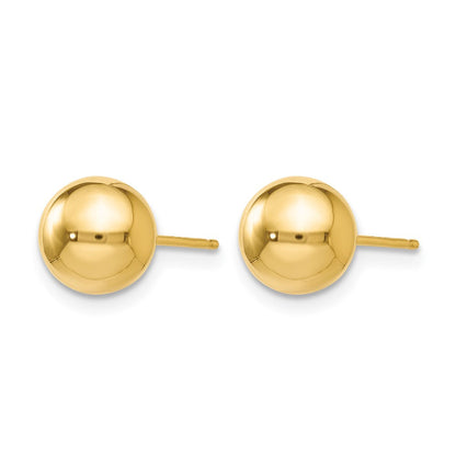 14K Gelbgold Poliert 7mm Kugel Ohrstecker