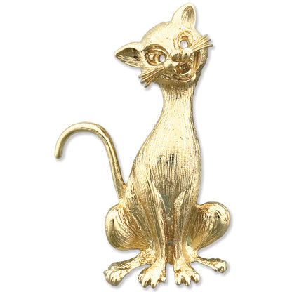 14K Gold Katzen-Anhänger "Tabby