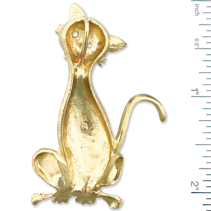 14K Gold Katzen-Anhänger "Tabby