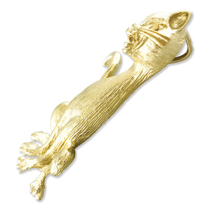 14K Gold Katzen-Anhänger "Tabby
