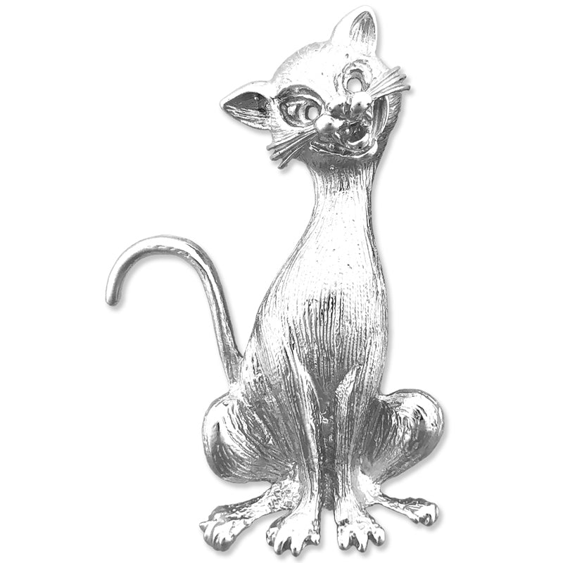 14K Gold Katzen-Anhänger "Tabby