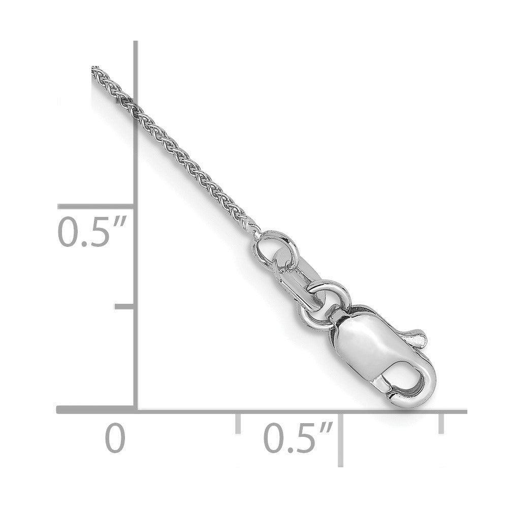 9 Zoll 14K Weißgold.8mm Ährenkette Kette Fußkettchen