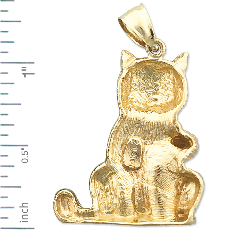 14K Gold Anhänger „Sitzende Katze“