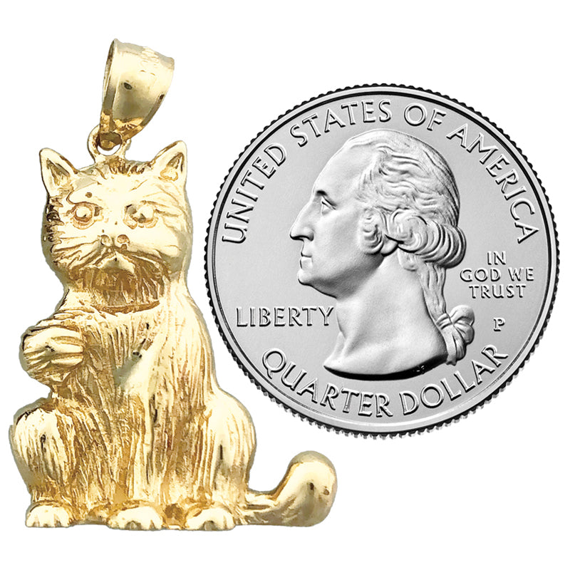 14K Gold Anhänger „Sitzende Katze“