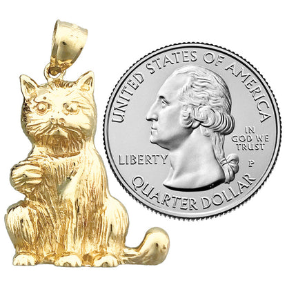 14K Gold Anhänger „Sitzende Katze“