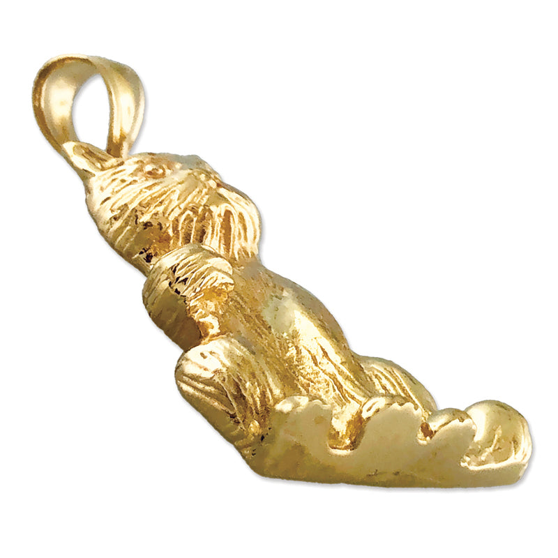 14K Gold Anhänger „Sitzende Katze“