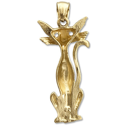 14K Gold Siamesische Katze Anhänger