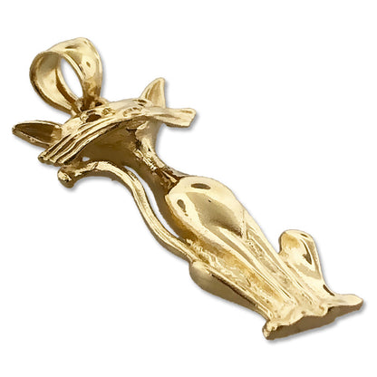 14K Gold Siamesische Katze Anhänger