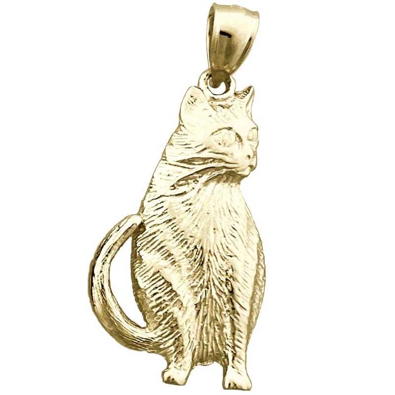 14K Gold Katzenanhänger
