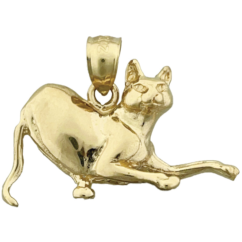 14K Gold 25MM verspielter Katzen-Anhänger