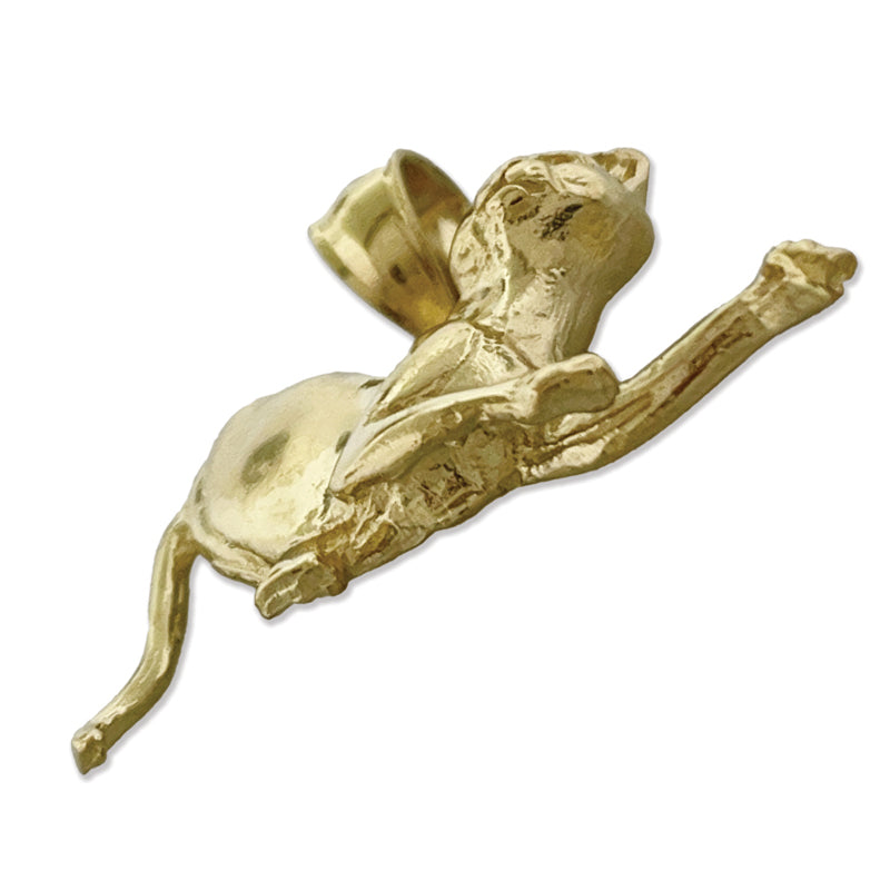 14K Gold 25MM verspielter Katzen-Anhänger