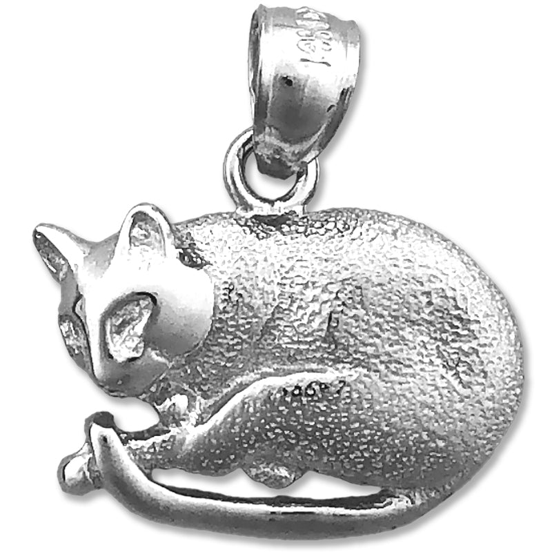 14K Gold Katze schlafend Charm-Anhänger