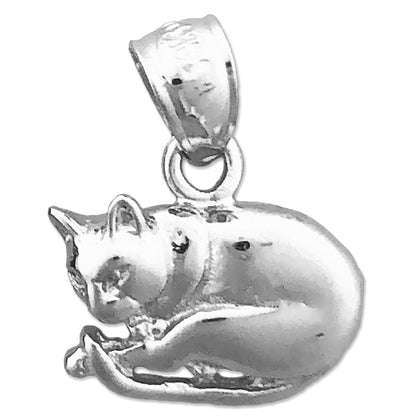 Katzen-Charm aus 14K Gold, 13 mm