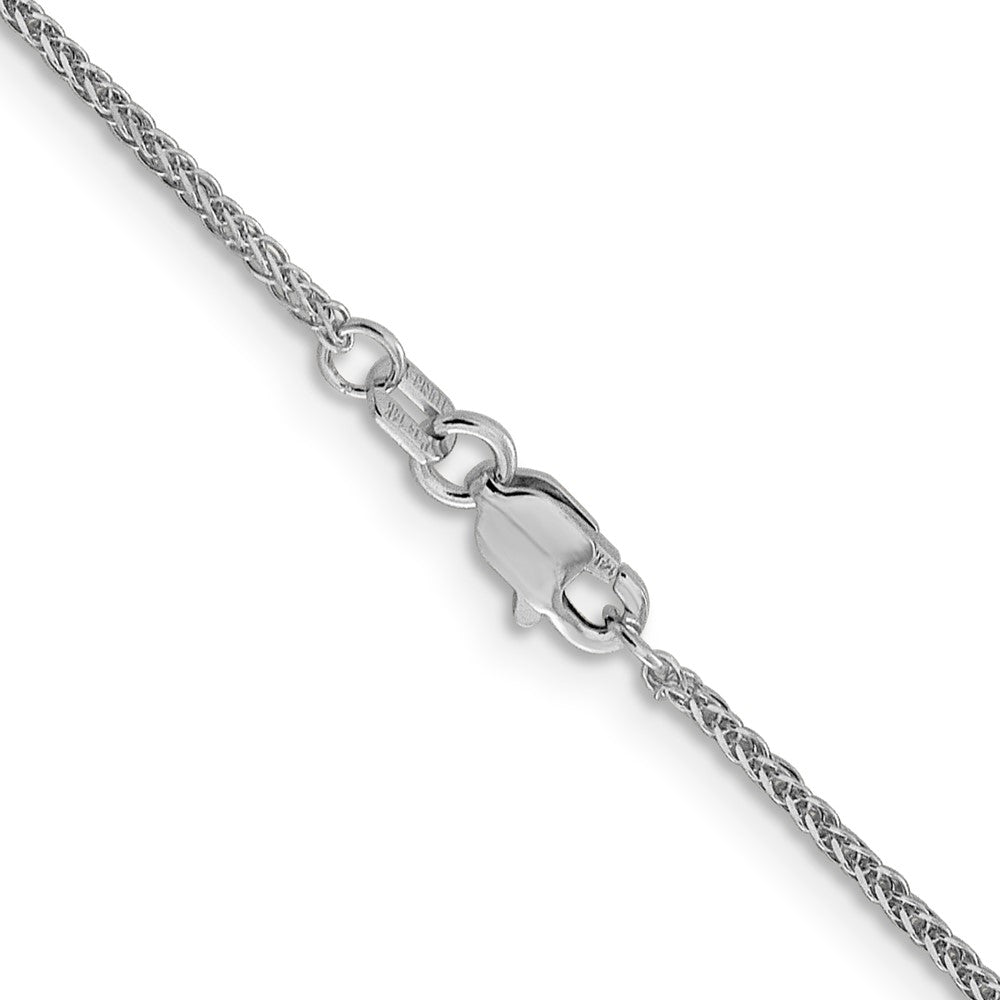 14K Weißgold 1mm Diamantiert Quadra Weizen Halskette