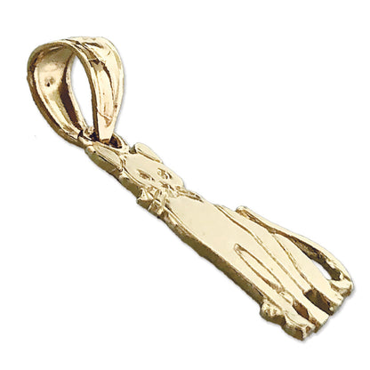 14K Gold 15MM Katze Mini-Charm