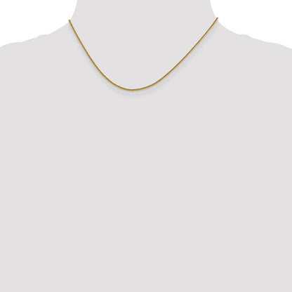 14K 1mm Diamantiert Quadra Weizen Halskette