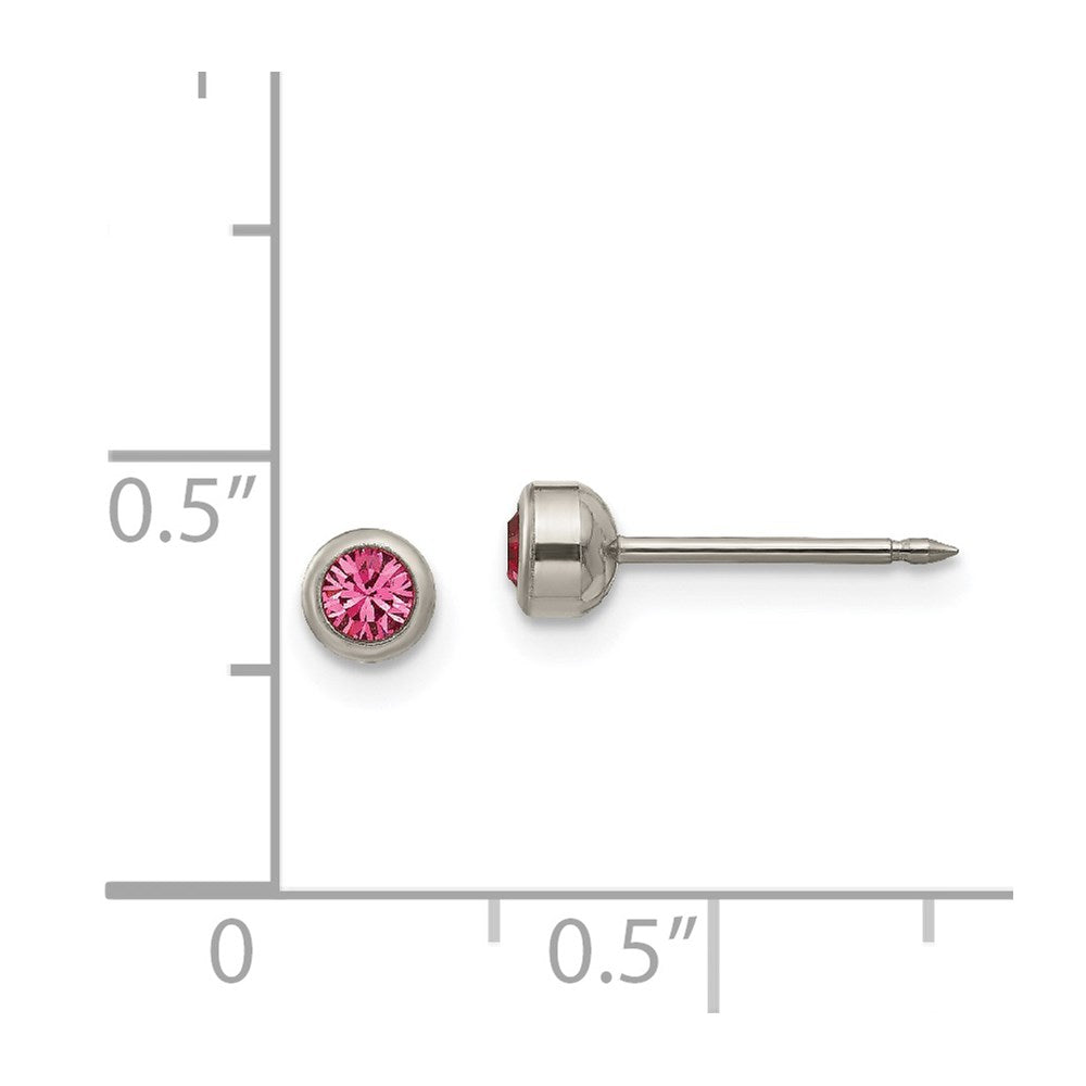 Titan Inverness 4mm Rose Kristall Zargenfassung Ohrringe