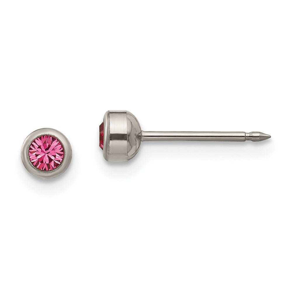 Titan Inverness 4mm Rose Kristall Zargenfassung Ohrringe